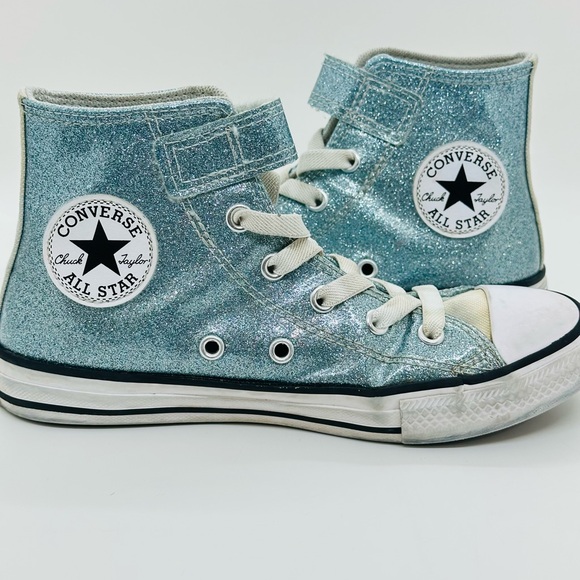 Converse Other - Converse All Star Glitter High Top Girls’ Shoes “Winter Slay” Size 1Y